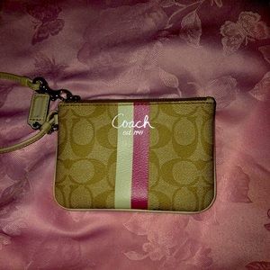 Small Coach Pink and Cream Wristlet